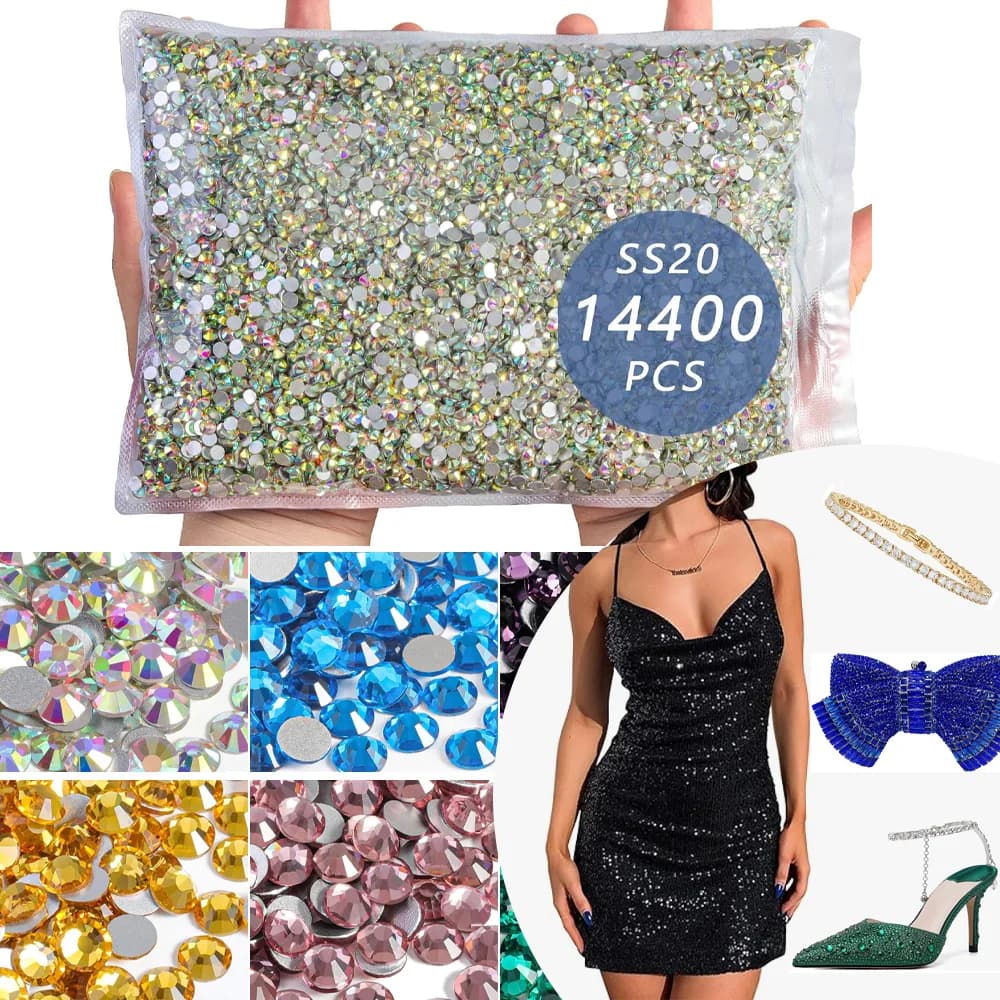 SS3-SS34 Strass non hotfix all'ingrosso in strass di cristallo con retro piatto glitter sfusi per decorazioni di abbigliamento con ciondoli artistici per unghie