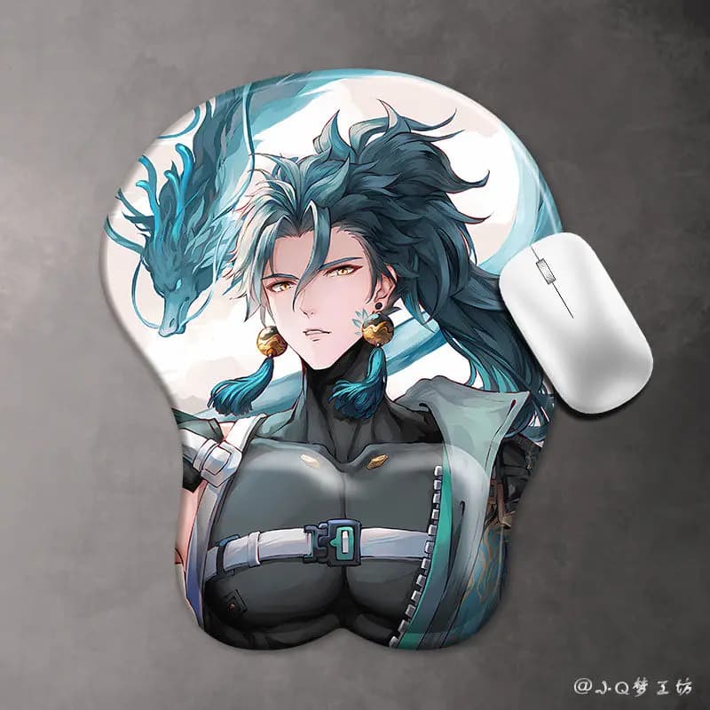 New Wuthering Waves Jiyan Cartoon 3D Morbido Gel di silice Mouse Pad Poggiapolsi Tastiera Cosplay Desktop Playmat Regali di Natale