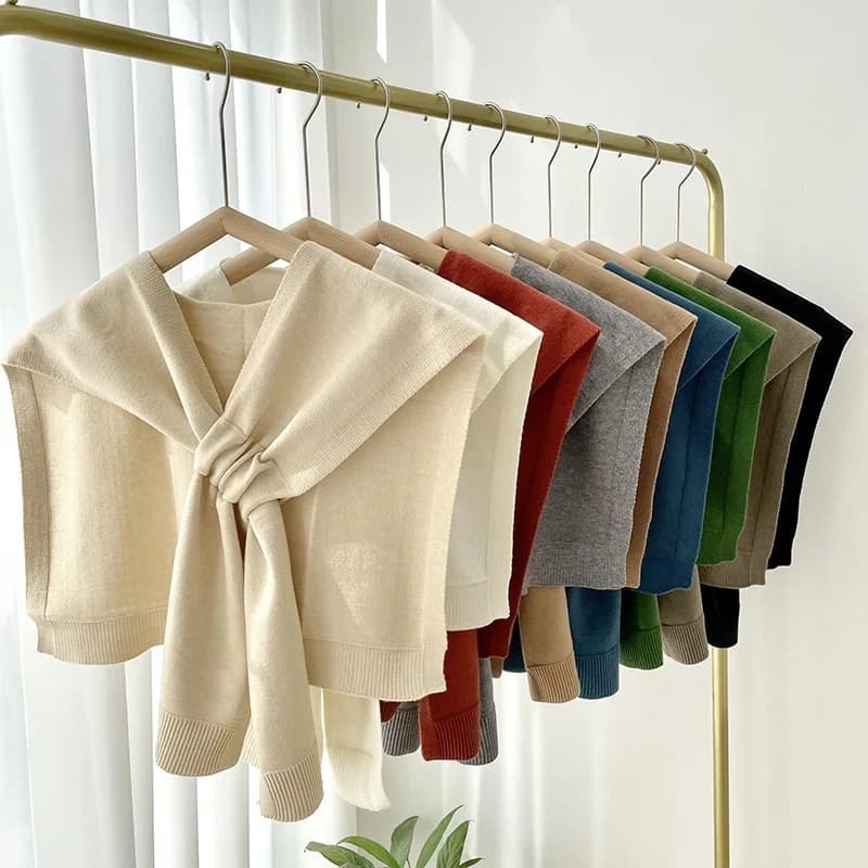 Knit Sweater Shawl Wraps for Women Knitted Shoulder Shrug Casual Knit Shawl for Tops, Blouses and Dresses Cardigan Poncho Scarf