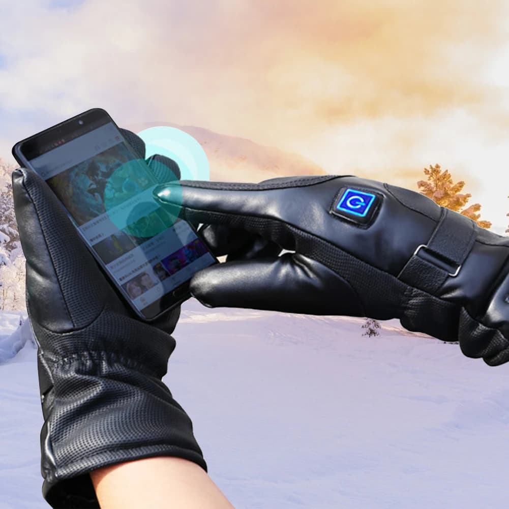 Rechargeable Heated Gloves 3 Temperature Levels Waterproof Electric Winter Gloves Hand Warmer for Outdoor Cycling Skiing Hiking