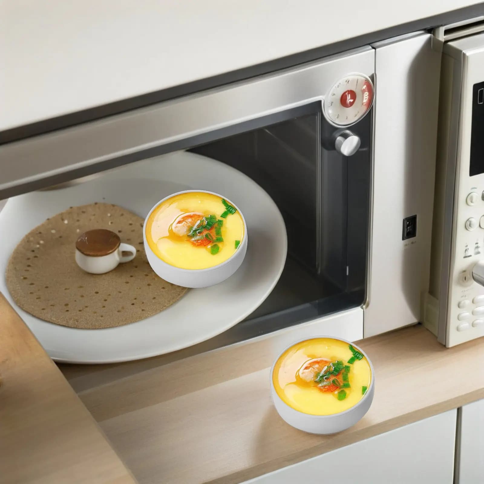3Pcs Silicone Air Fryer Egg Mold Non-Stick Individual Egg Bite Maker Baking Cups Dishwasher Safe Multipurpose Air Fryer Ramekins