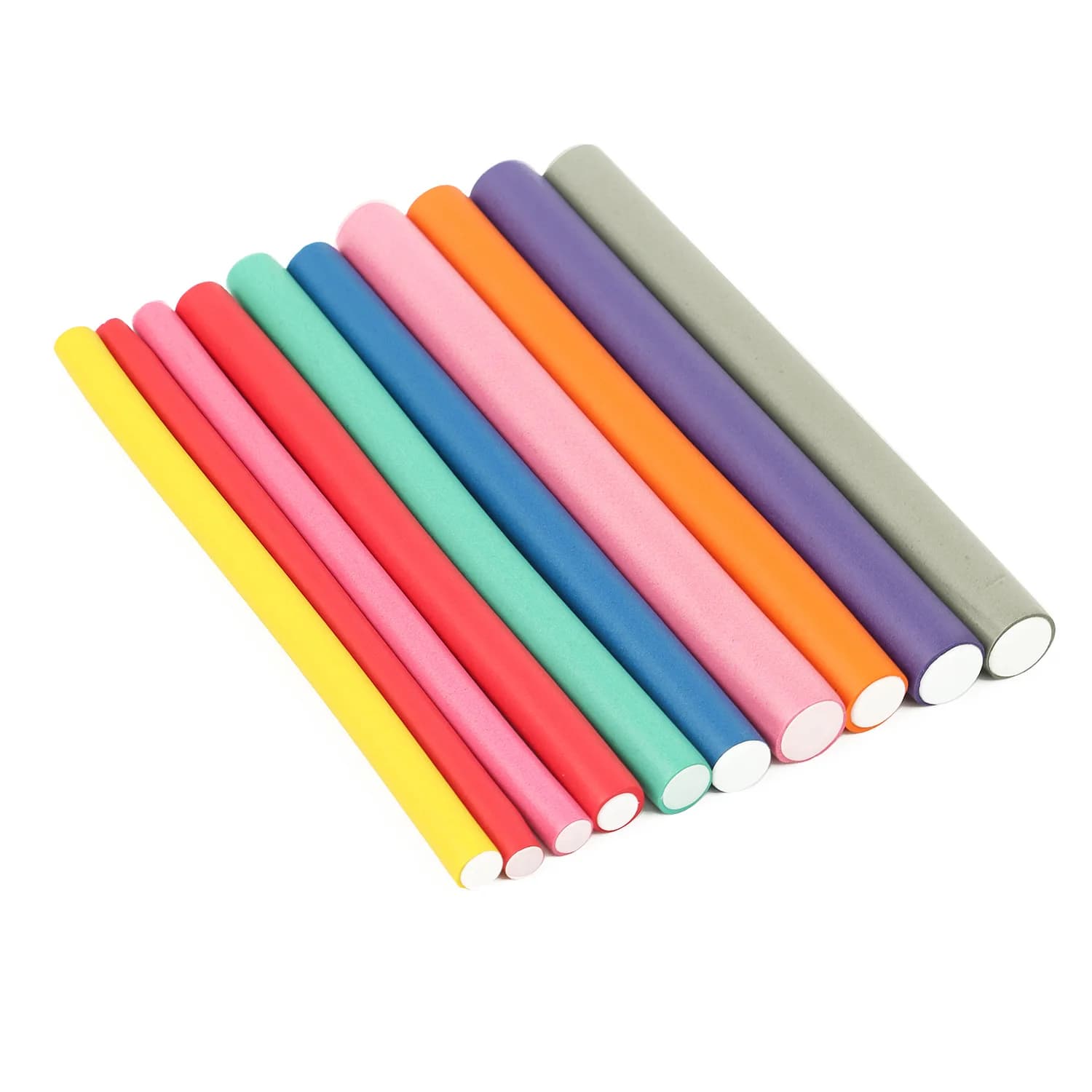10 Pieces Flexible Bigodins Without Heat, Soft Hairpins in Foam for DIY, Universal Bars for Permanent, Iron EVA Hairpins