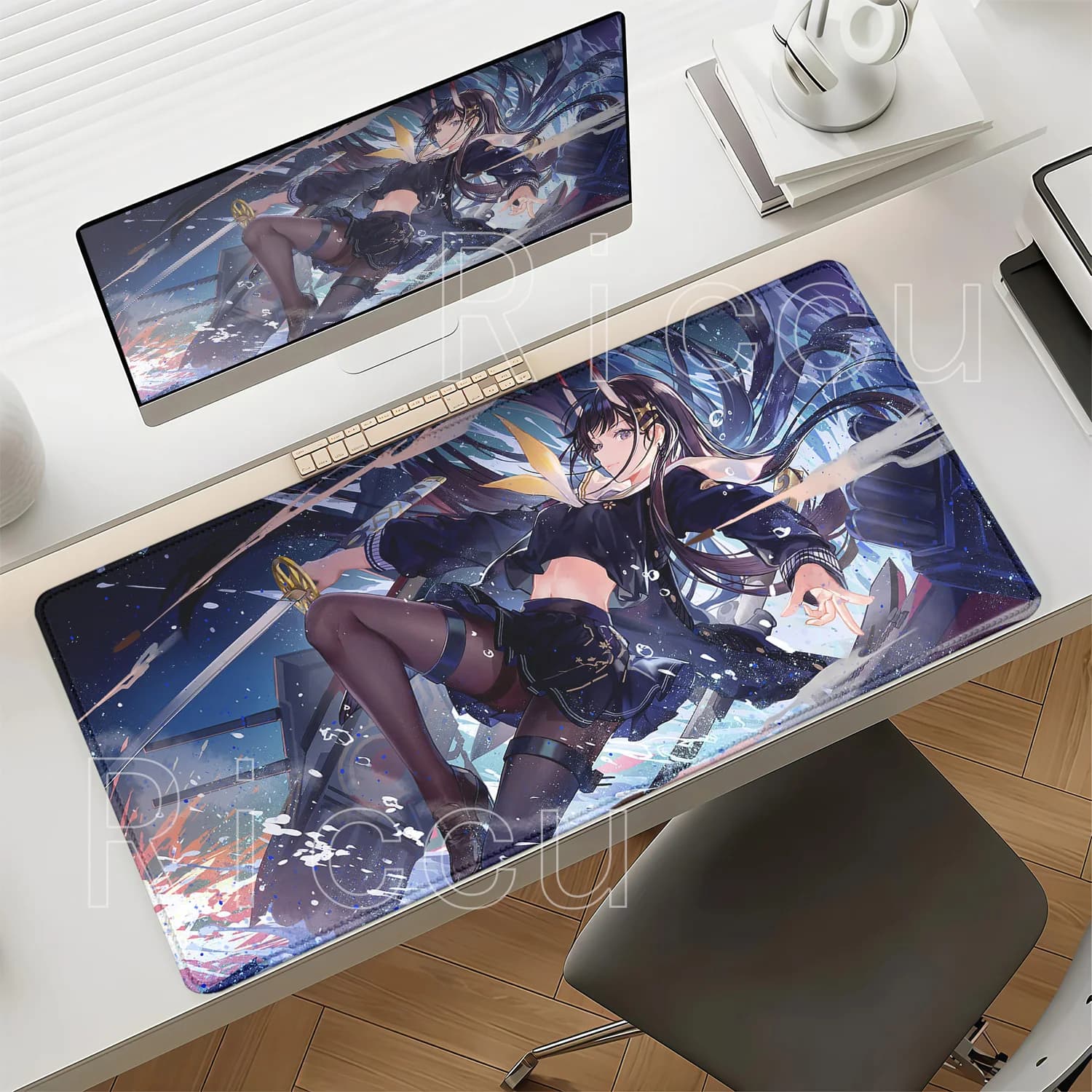Noshiro Azur Lane Anime Kawaii Girl Mouse Pad HD Printing Gaming Large Office Overlock Mousepad PC Rubber Non-slip Base Desk Mat