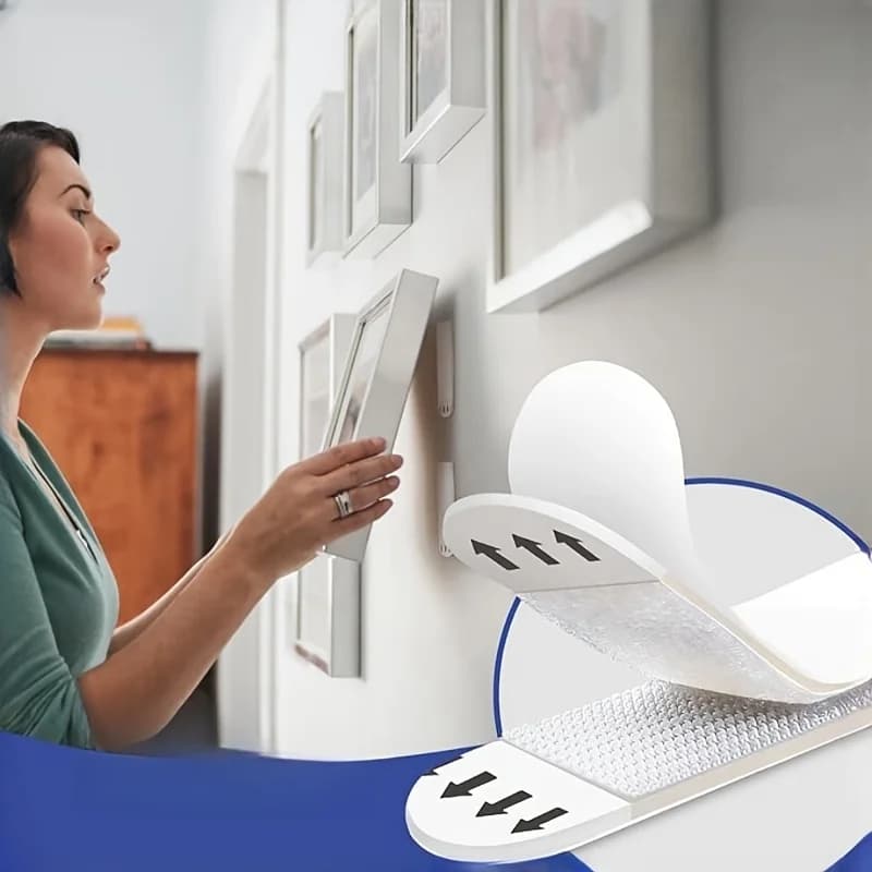 Large Heavy-Duty Picture Hanging Strips, No Damage Detachable Frame Hooks, Tool-Free Installation, Easy Mounting for Frames