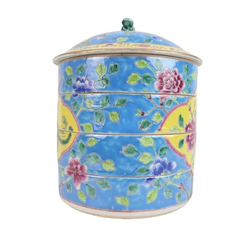 Multi-layer storage box with lid Chinese soft decoration handicraft ornament tea room dried fruit box