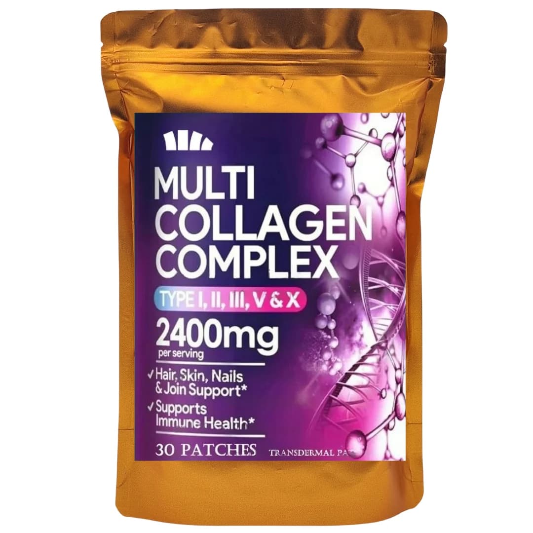 30 Patches Multi Collagen Plus Transdermal Patches With Biotin, Vitamin C For Hair, Skin, Joints & Bone Health Growth Support