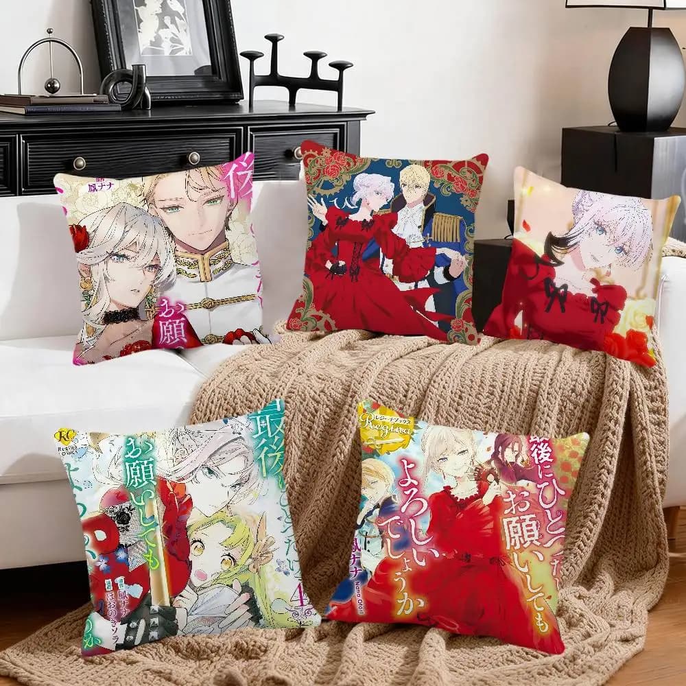 Federa per cuscino Anime M-May I Ask For One Final Thing, cuscino quadrato per camera da letto, divano, tempo libero, comfort, decorazione per auto e casa
