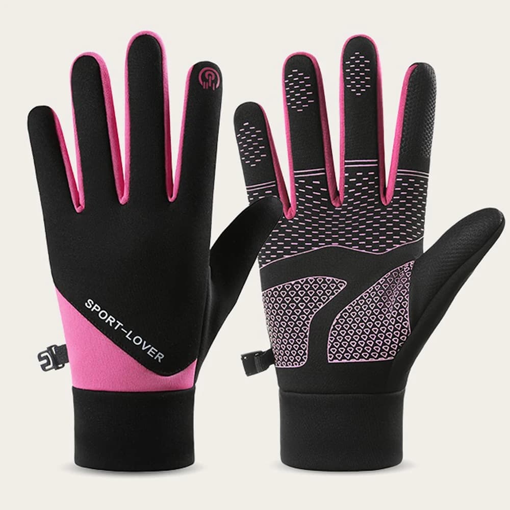 Women's Waterproof Cycling Gloves With Full Fins Outdoor Sports Motorcycle Racing Ski Touch Screen Hot Non-slip Fleece Gloves