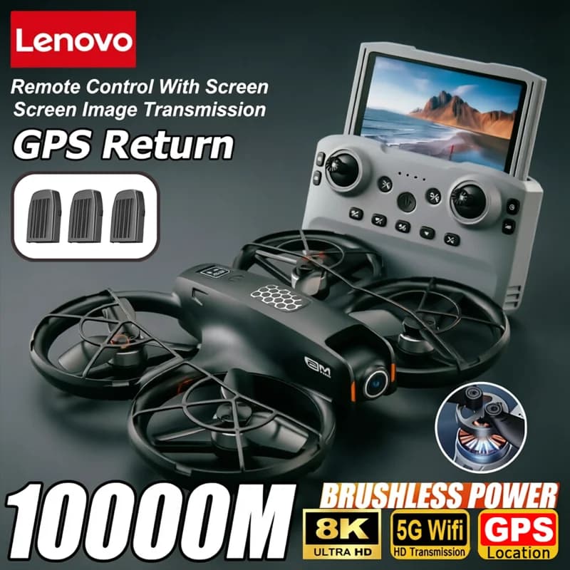 Lenovo M5 Drone 8K Professional Dual Camera GPS FPV Brushless Motor Optical Flow Hovering Folding Quadcopter 4K RC Dron Toy