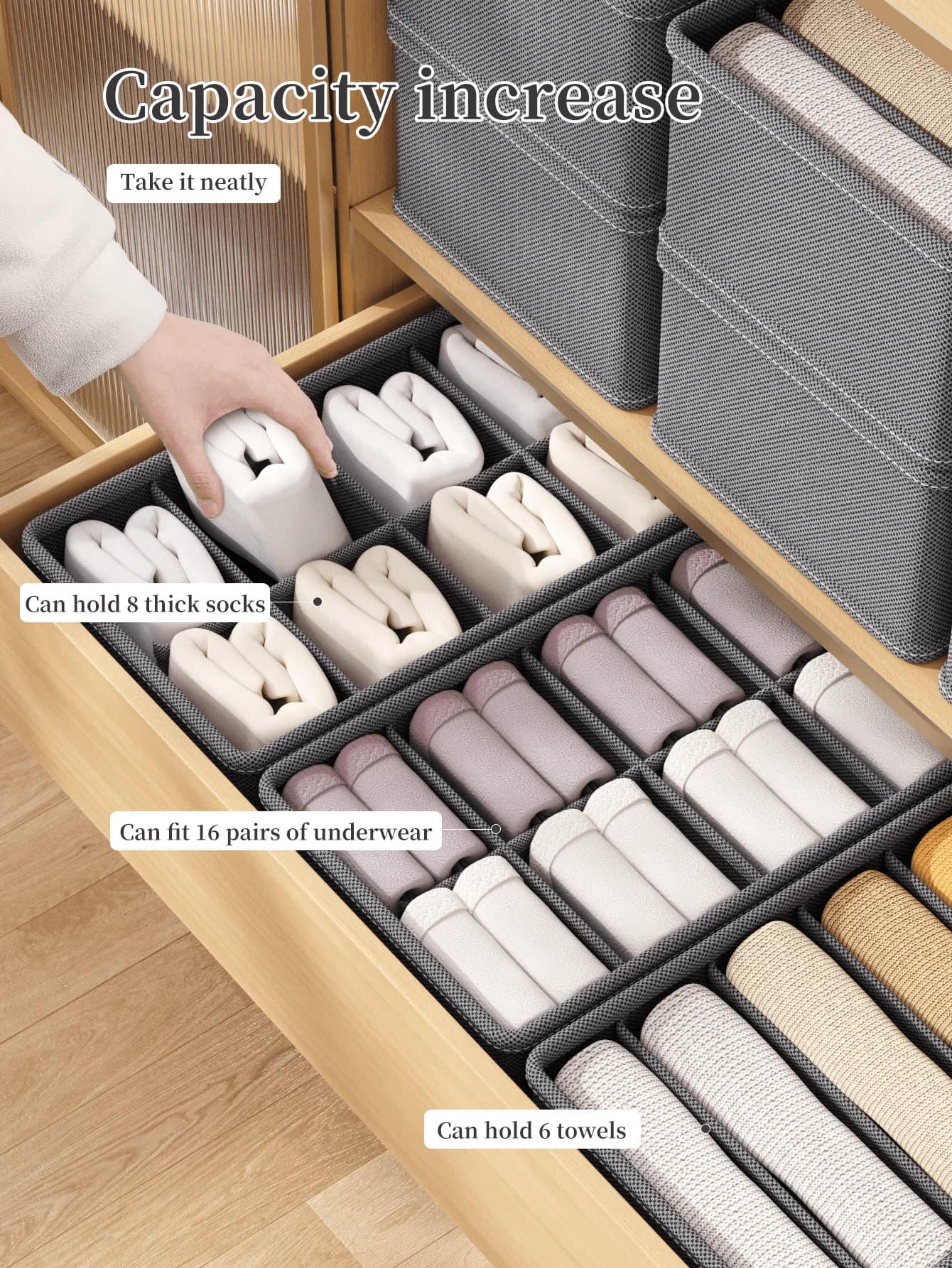 1PC Socks underwear organizer bag Foldable clothes organizer bag Clothes tie organizer box Drawer closet organizer box