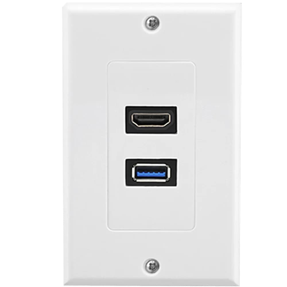 HDMI e USB 3.0 Sing GANG Piastra a muro USB 3.0 + Presa per montaggio su presa HDMI Componente di copertura della piastra frontale composito per audio video
