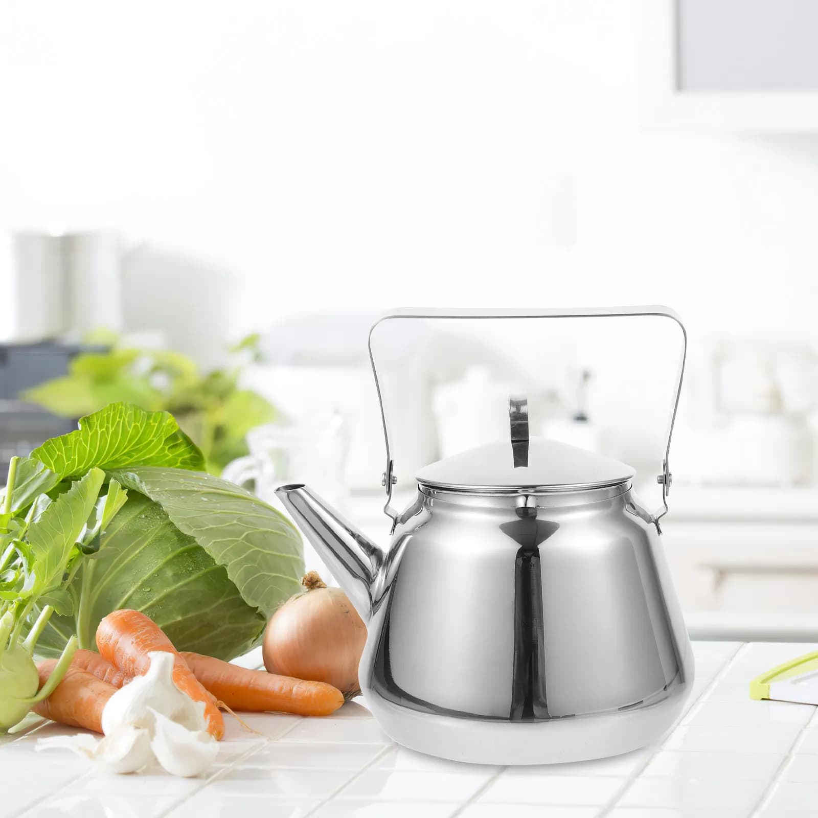 Stainless Steel Tea Kettle for Stovetop Use on Gas Electric and Induction Cooktops Heat Resistant Handle Reusable Water Boiler