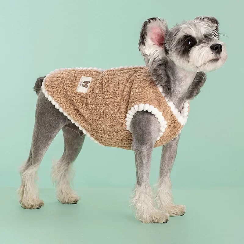 Cappotto invernale per cani Gilet in pile scozzese con gancio per guinzaglio Giacca calda per animali domestici per gatti Teddy Costume per cani Animali domestici Vestiti per cani per cuccioli
