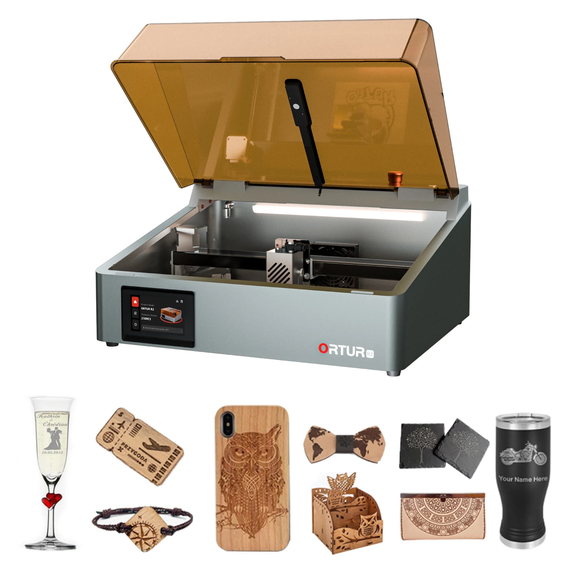 Taglierina CNC da tavolo per macchina per incisione laser ad alta precisione Ortur R2 10W per carta in pelle di legno