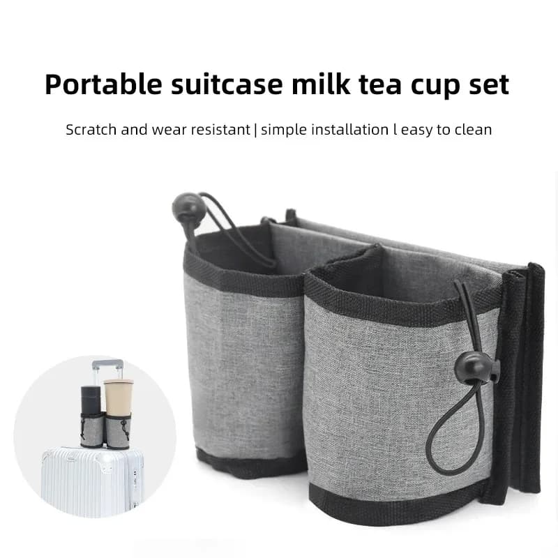 1PC Luggage Travel Cup Holder Oxford Cloth Free Hand Luggage Drink Bag Portable Travel Cup Storage Bag Fits All Suitcase Handles