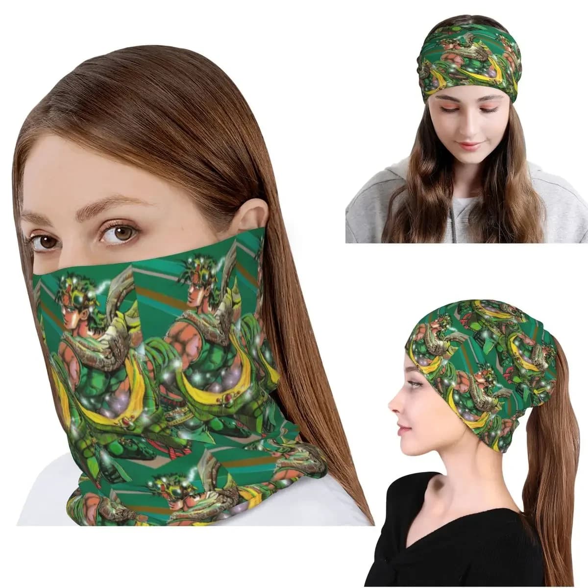 Jojo Bizarre Adventure Joseph Joestar Bandana Neck Gaiter Wrap Scarf Headband Beanies Hat for Men Women Adult All Season