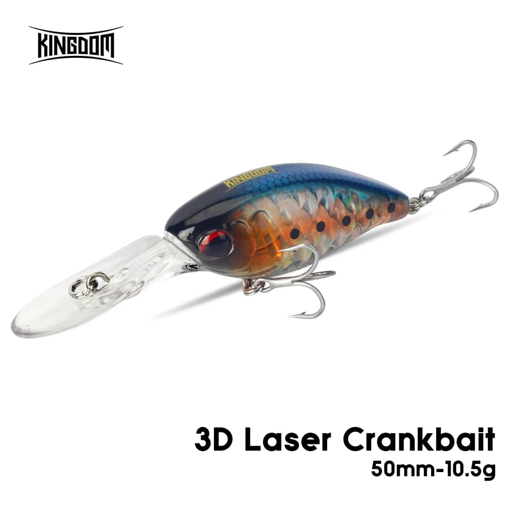 Kingdom Crankbaits Esche da pesca Galleggiante Minnow Manovella Esche artificiali 10.5g 50mmm Duro Wobblers Bass Trota Richiamo di pesca