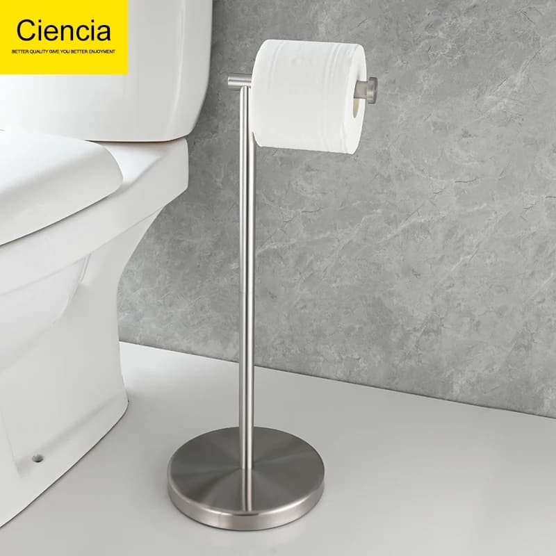 Porta carta igienica da terra Ciencia Porta rotolo di carta igienica da bagno in acciaio inossidabile SUS 304
