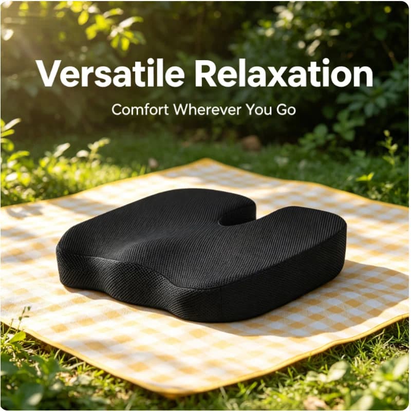 Gel Memory Foam U-Shaped Coccyx Cushion Orthopedic Hip Support Pad Portable Home Office Sitting Comfort Cushion
