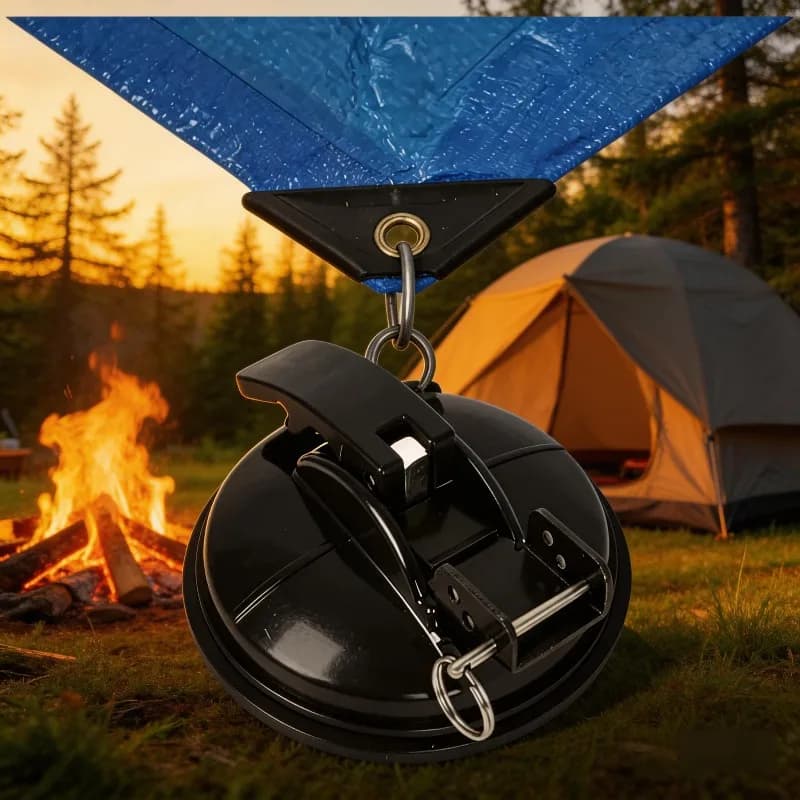 1/2 pz. Ganci a ventosa per tendalino da campeggio, supporto per tendalino da sole per camper, blocco per tendalino da viaggio, supporto per tendalino nero, ventose nere