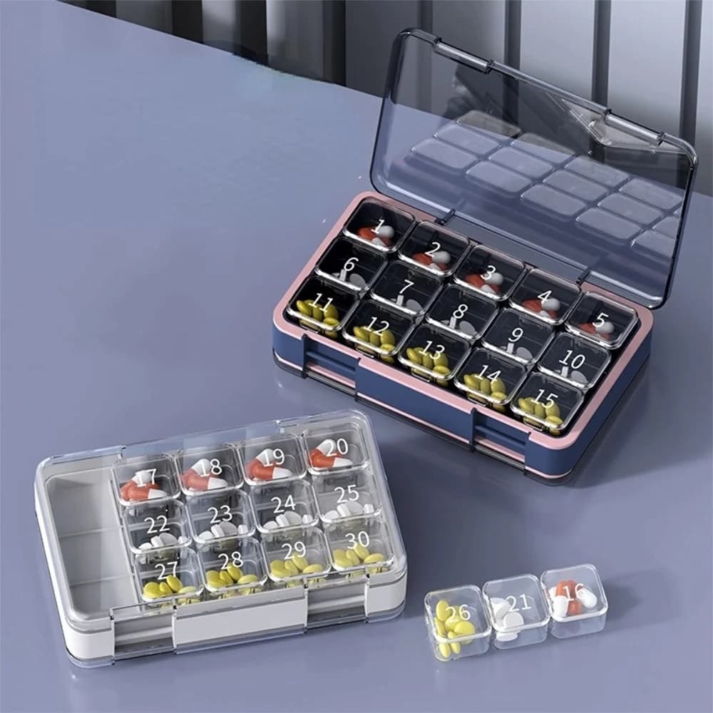 New Hot Monthly 31 Grills Once a day Trip Premuim Portable Large Wallet Storage Organizer for Fish Oils Medicine Vitamin