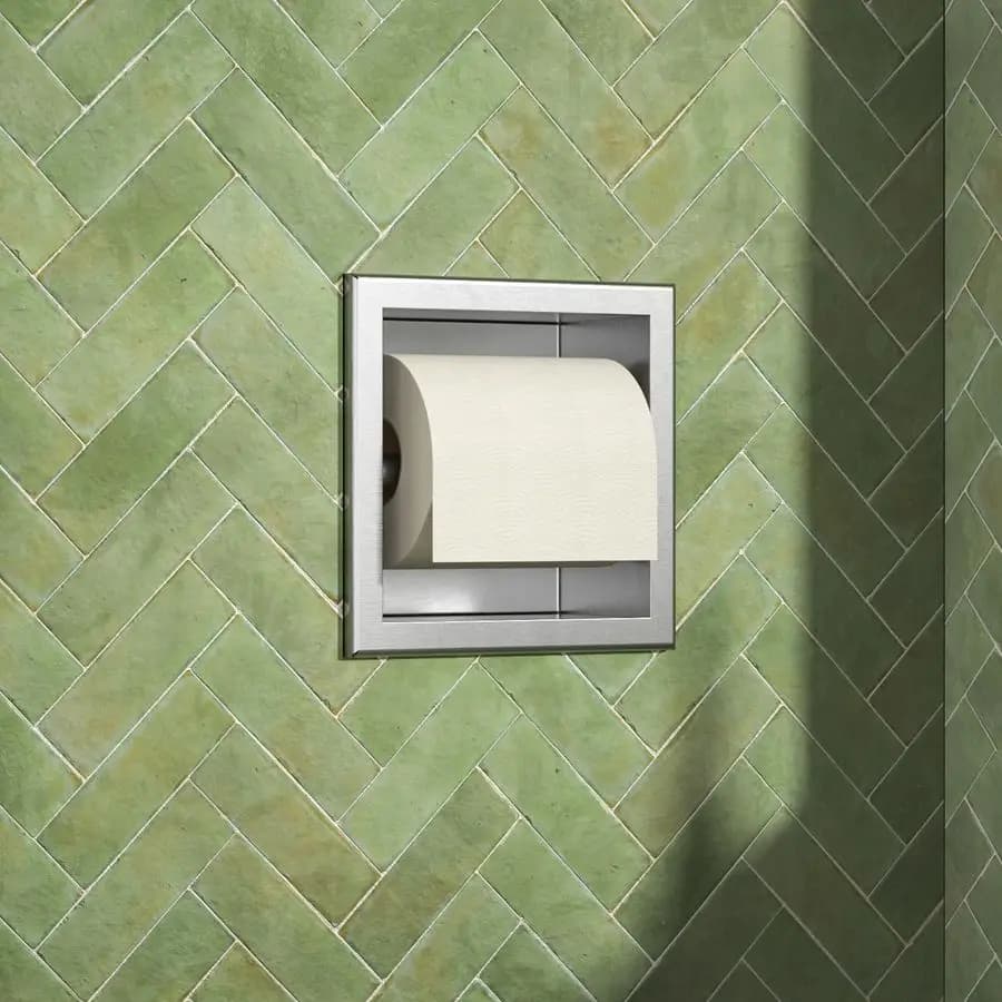 Portarotolo, portarotolo da parete per ristrutturazione del bagno, portarotolo da incasso in acciaio inossidabile 304 spazzolato