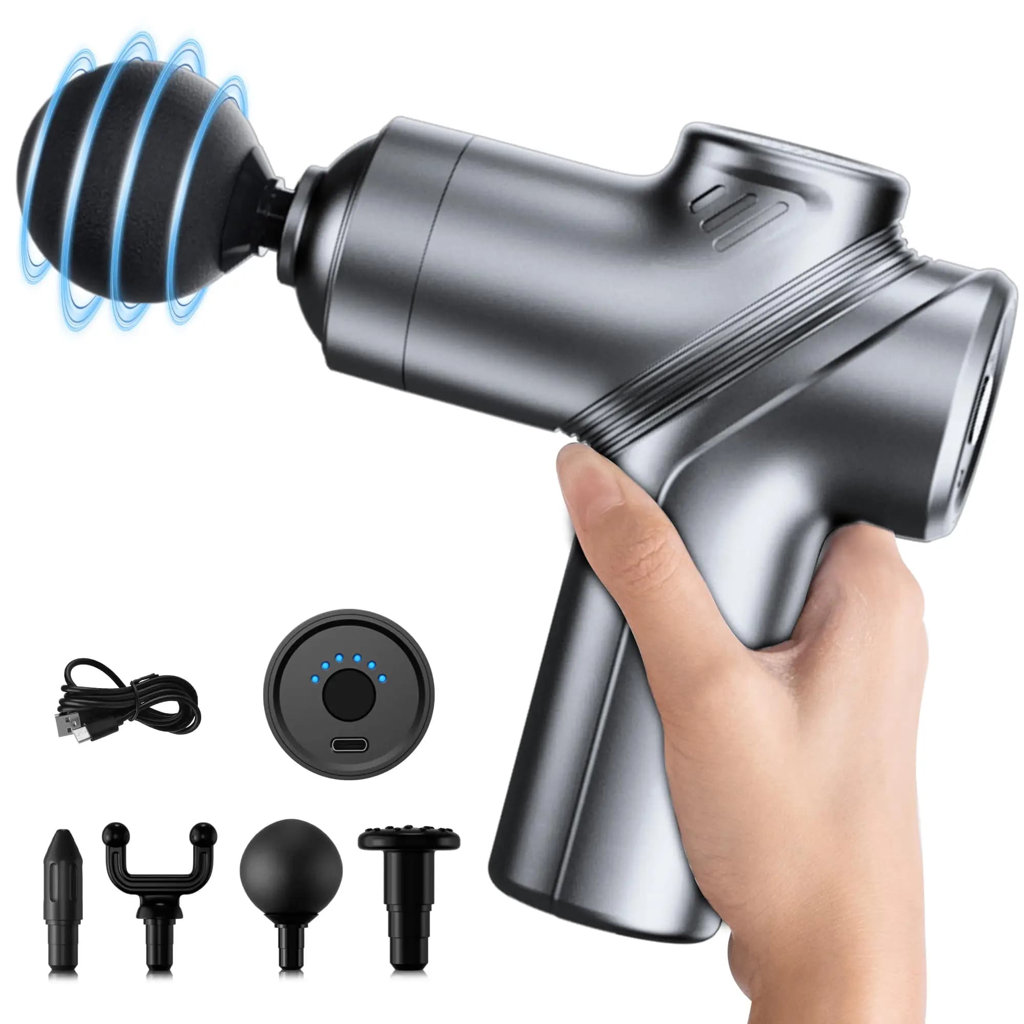 Leercon Deep Tissue Muscle Massage Gun, silent engine without brushes, portable for muscle relief and relaxation