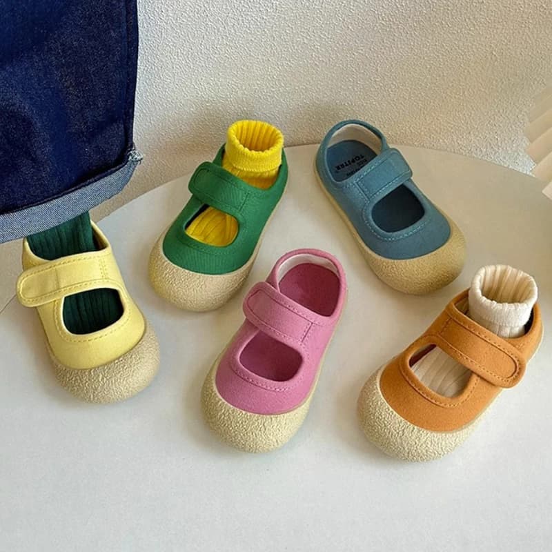 Scarpe Morbide per Bambine, Nuove Scarpe in Tela per Bambini, Calzature Antiscivolo per Asilo e Interni, Piccole Scarpe in Tessuto per Bambini