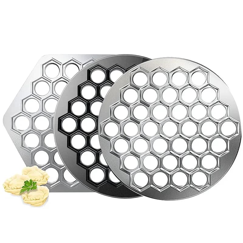 Pelmeni Maker Stampo per gnocchi russo 37 fori Pelmeni Stampo per pressa per ravioli in metallo Macchina per gnocchi di carne Pelmeni siberiano