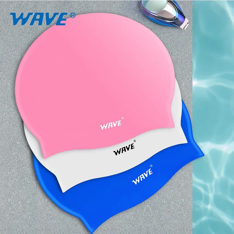 Cuffia da nuoto impermeabile in silicone per donne e uomini, cuffia da piscina flessibile per capelli lunghi, accessorio da nuoto ad alta elasticità con protezione per le orecchie