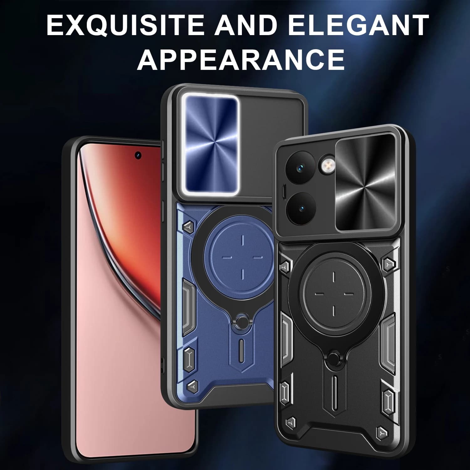For OPPO Realme P3 Ultra 5G Case with Sliding Lens Protect Support Phone Case for Realme P3 ULTRA Magnetic Ring Robusta Armour Back Cover