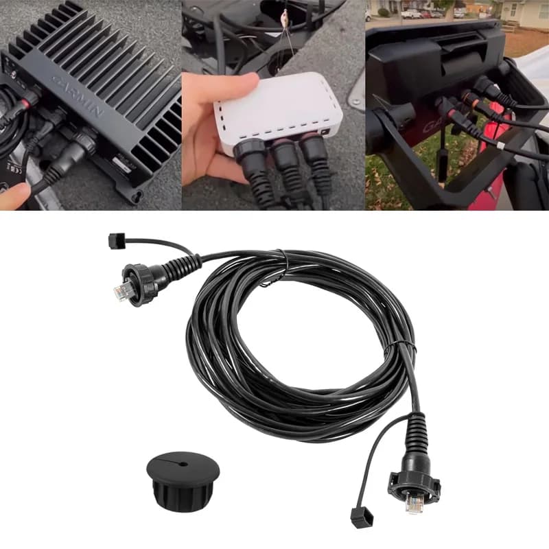 Cavo di rete marina Rj45 (010-10551-00) 20 piedi con connettore diviso e cappuccio impermeabile adatto per dispositivi con schermo di navigazione Garmin