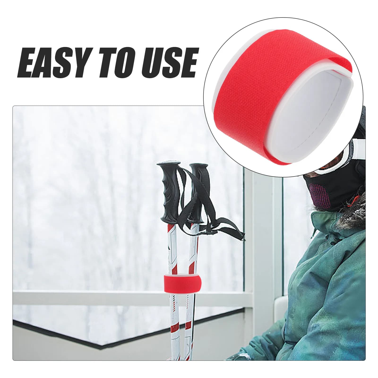 2 Pezzi Cinghia da Sci in Nylon Resistente all'Usura, Fascia di Fissaggio Portatile, Cinghia per Trasporto Snowboard, Nastro di Fissaggio per Snowboard, Accessorio per Slitta