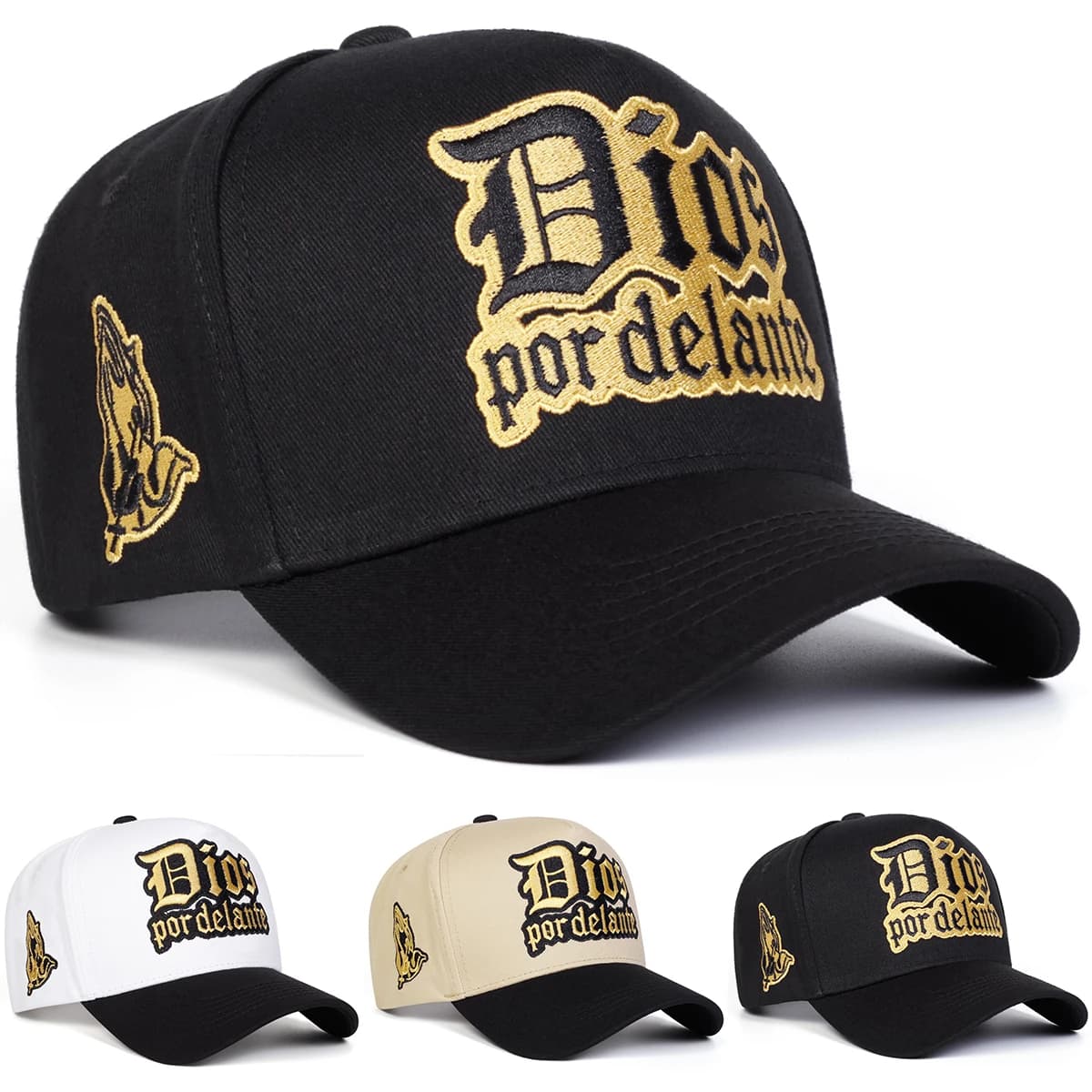 Unisex DIOS POR DELANTE Letter Embroidery Baseball Caps Spring Autumn Outdoor Adjustable Casual Hats Sunscreen Hat Sports Cap