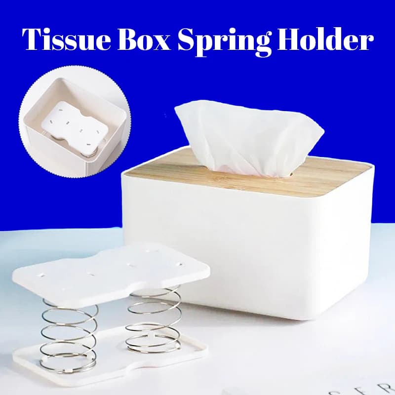 Dispenser per scatole di fazzoletti Organizzatore da cucina per bagno caricato a molla con staffa universale Porta carta igienica per ufficio domestico