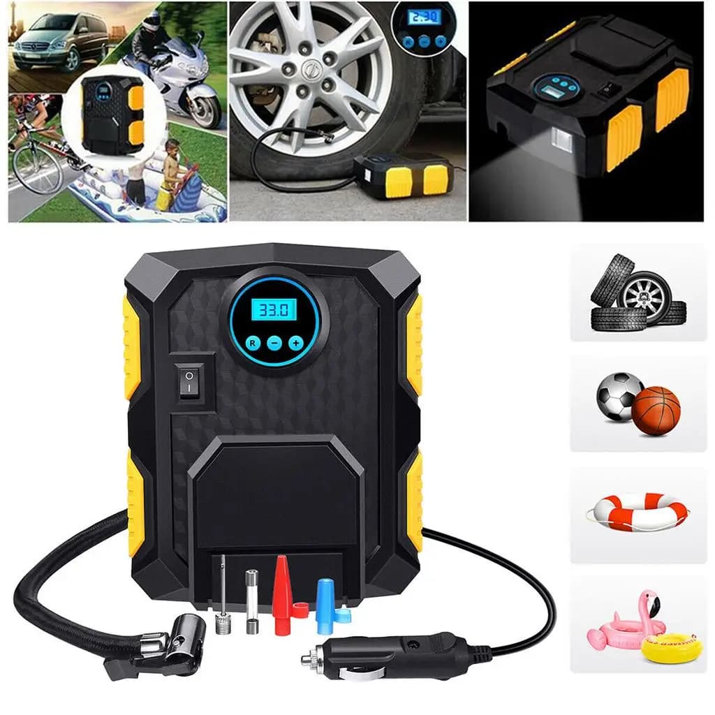 Compressore d'aria portatile digitale/a lancetta per gonfiaggio pneumatici, elettrico 150PSI DC12V