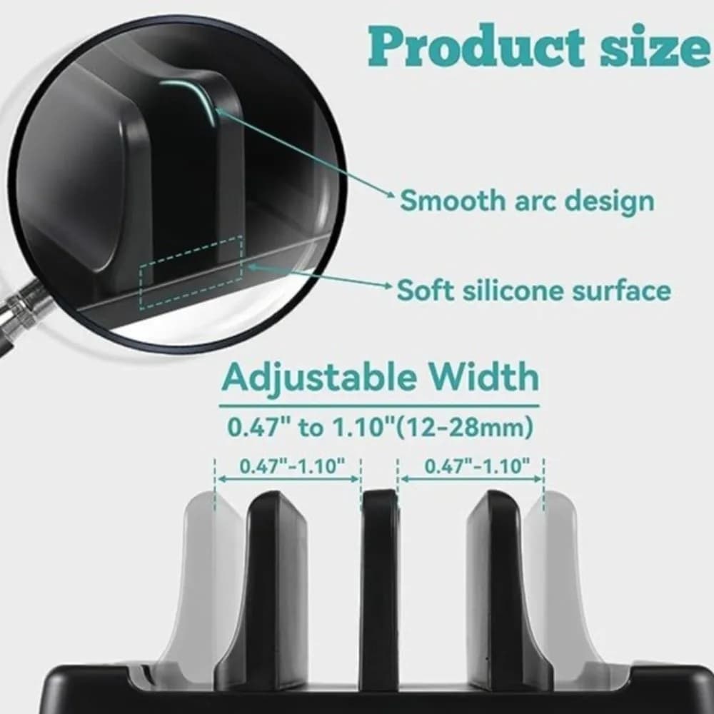 Supporto Universale Salvaspazio per Tablet, Supporto Regolabile Portatile per Laptop, Supporto in Plastica con Larghezza Regolabile per Notebook e PC Portatile