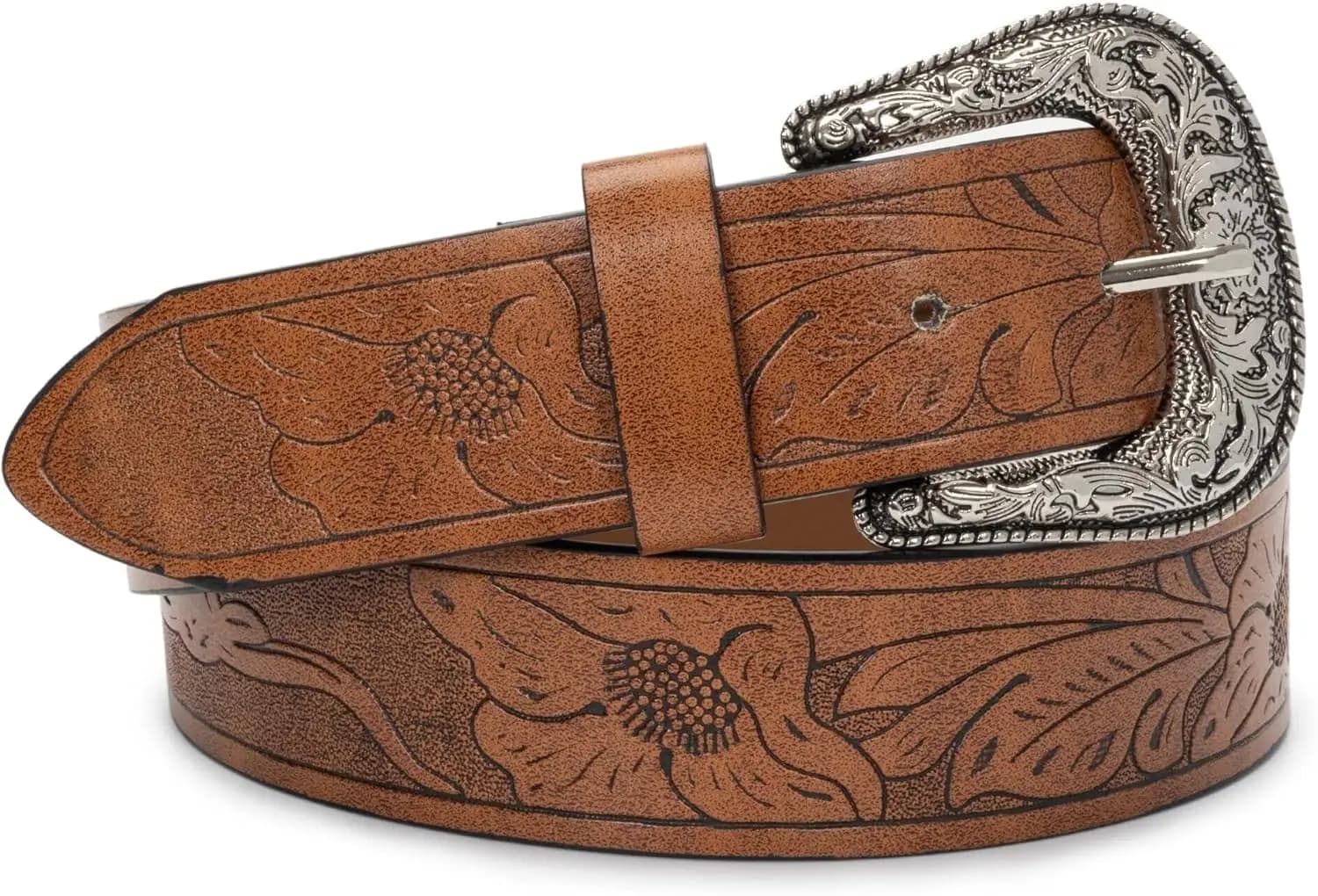 Cintura da cowboy vintage regolabile per uomo e donna - Fibbia incisa per jeans, pantaloni e abiti