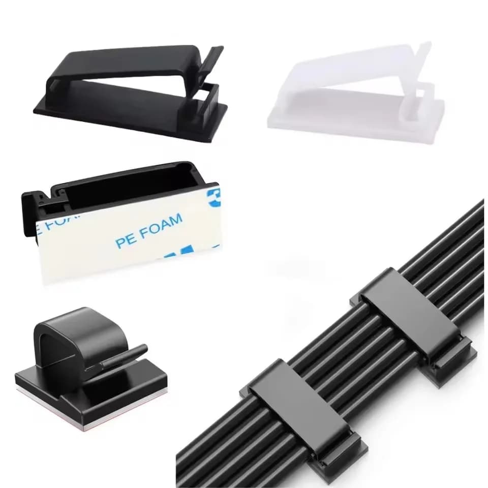 Adhesive Wire Organizer Cable Holder Cord Management Harness Clamp Clip For Home PC Power USB Cable Wiring Desktop Cord Manager