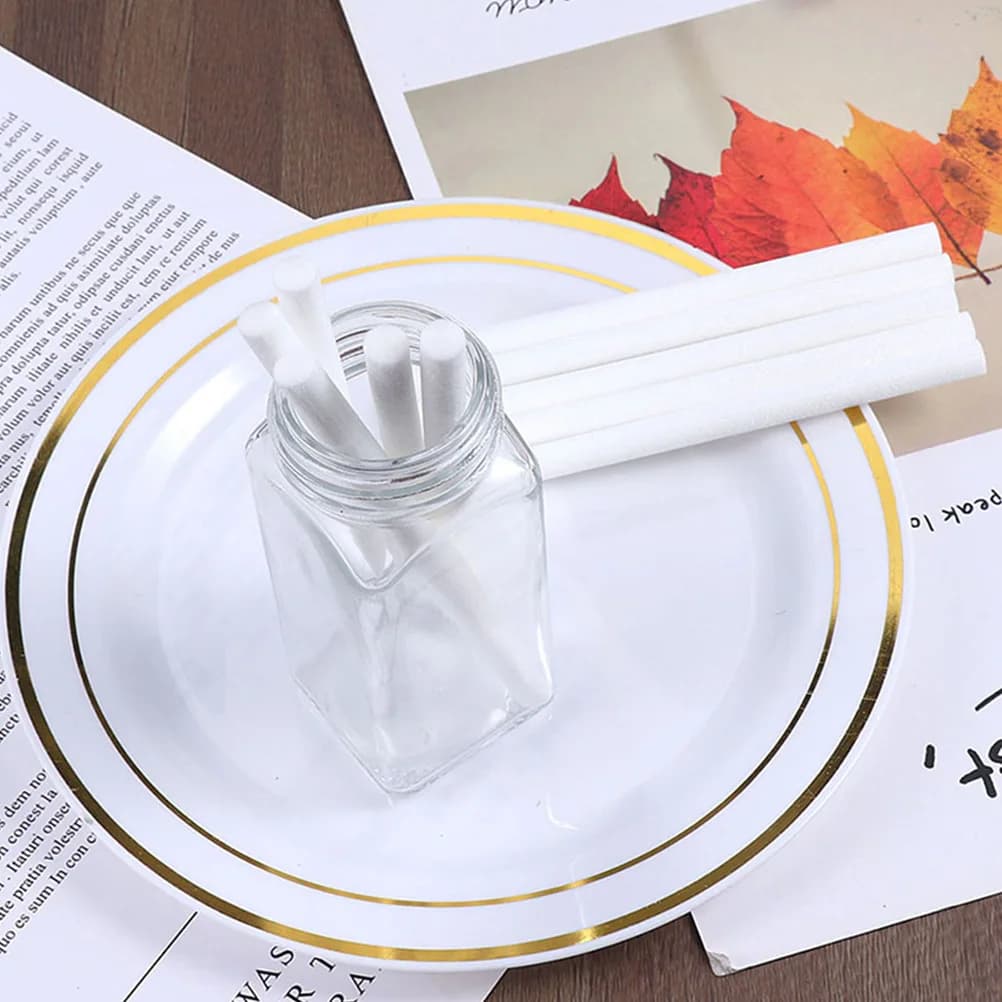 40 pz Umidificatore Bastoncini di Cotone Diffusore In Fibra Bacchette Filtri di Ricambio Per Bottiglia di Aroma di Olio Essenziale Aste Volatili Lunghe Aroma