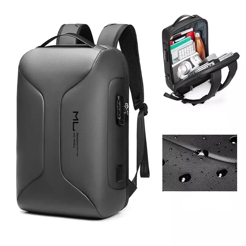 ML Men Business Backpacks Waterproof Laptop Bag Man Travel Bags Cool Male Shoulder Rucksack