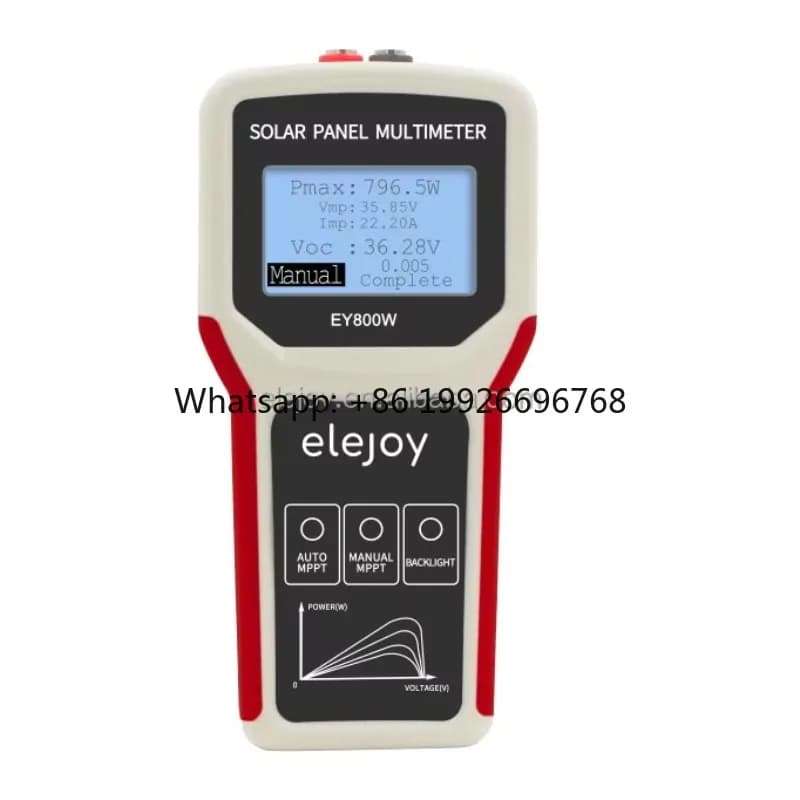 EY800W Multimetro LCD MPPT per Pannelli Solari, Tester Intelligente di Tensione, Tester Digitale di Potenza PV