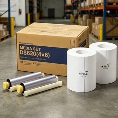 Kit Combinato Carta e Nastro per Sublimazione per Stampante DS620A, 800 Stampe 4x6, Cartelle Foto, Campioni