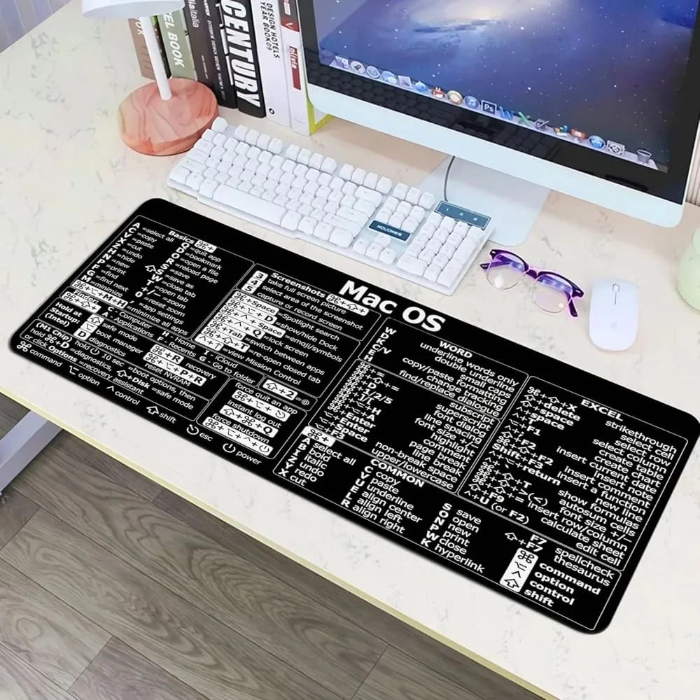 CIFBUY Mac OS Shortcuts Mouse Pad Word Excel Candlesticks Reversal Indicators Chart Patterns Desk Mat Non-Slip Gaming Office Mat