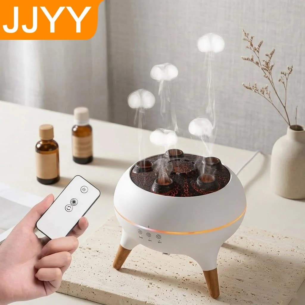 Umidificatore a Forma di Medusa, Diffusore di Aromi Ultra Silenzioso 28dB, Luce Notturna con 7 Colori, Spegnimento Automatico per Camera da Letto