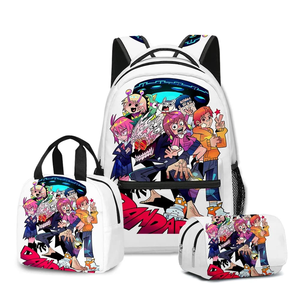 Cartoon Youthful Novelty Funny Dandadan 3D Print 3pcs/Set Student Travel bags Laptop Daypack Backpack Lunch Bag Pencil Case