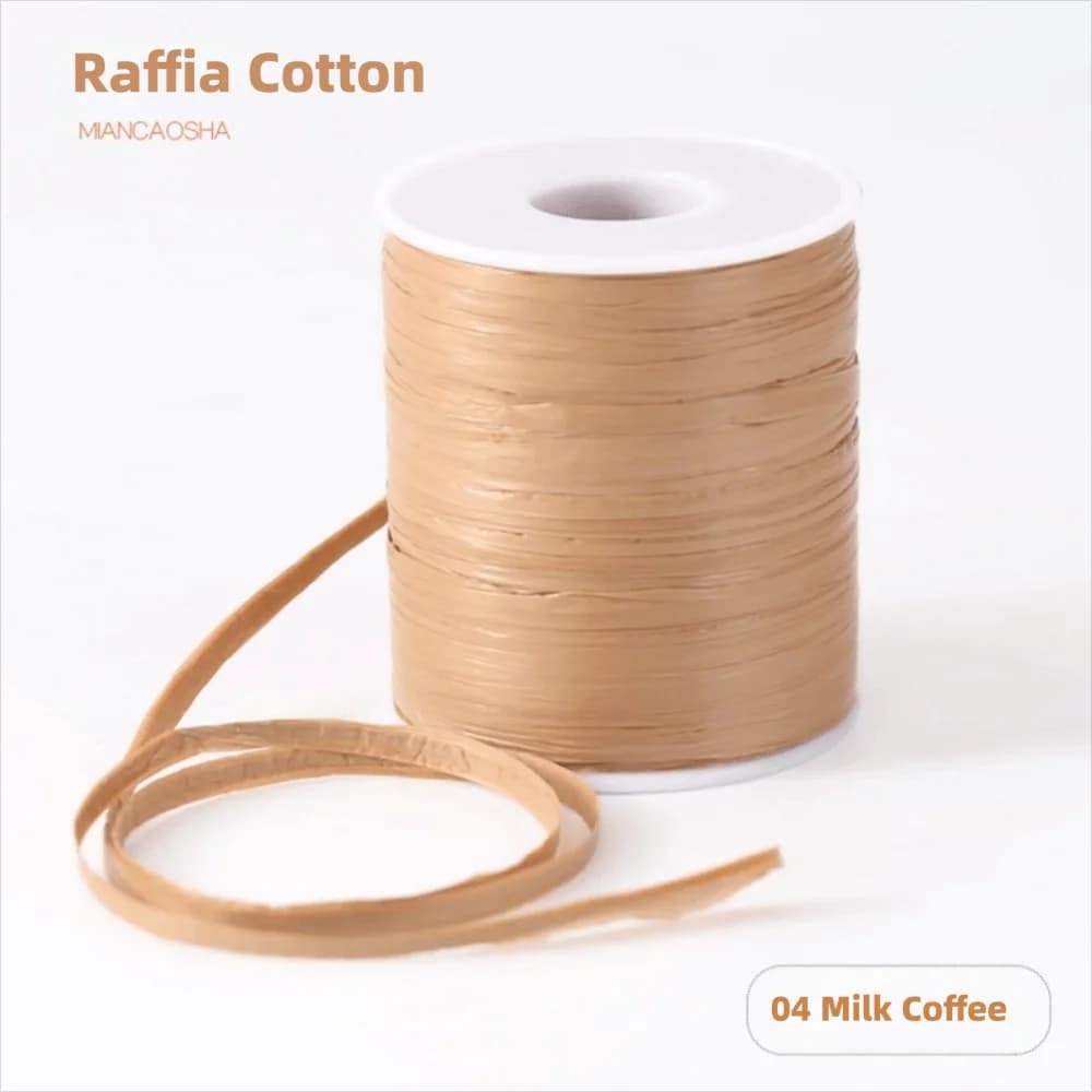 Premium Quality 120M Per Roll Raffia Thread Weaving Eco-Friendly Hook Hat Ribbon Durable Crochet Yarn Bags and Hats