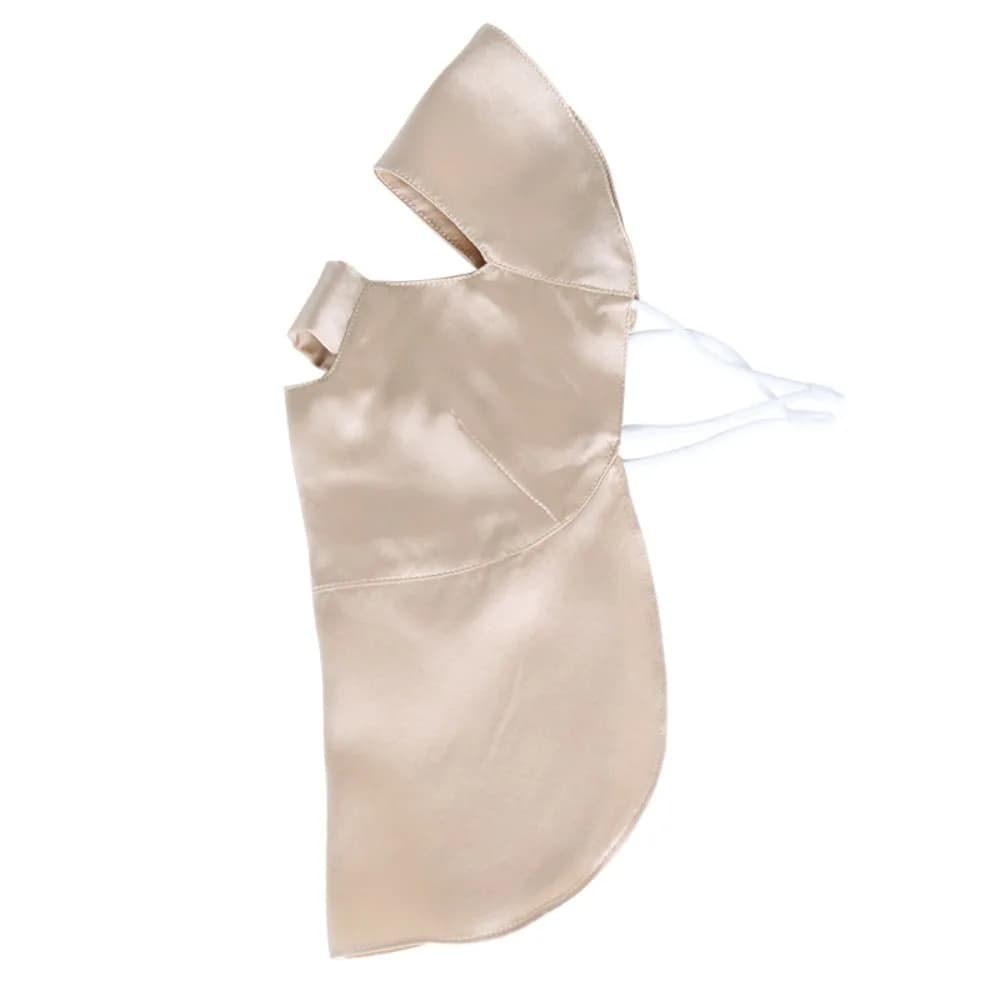 Adjustable Silk Sleep Mask Ultra Lightweight Breathable Full Face Mask UV Protection Ear Straps Sun Protection Mask Skin Care