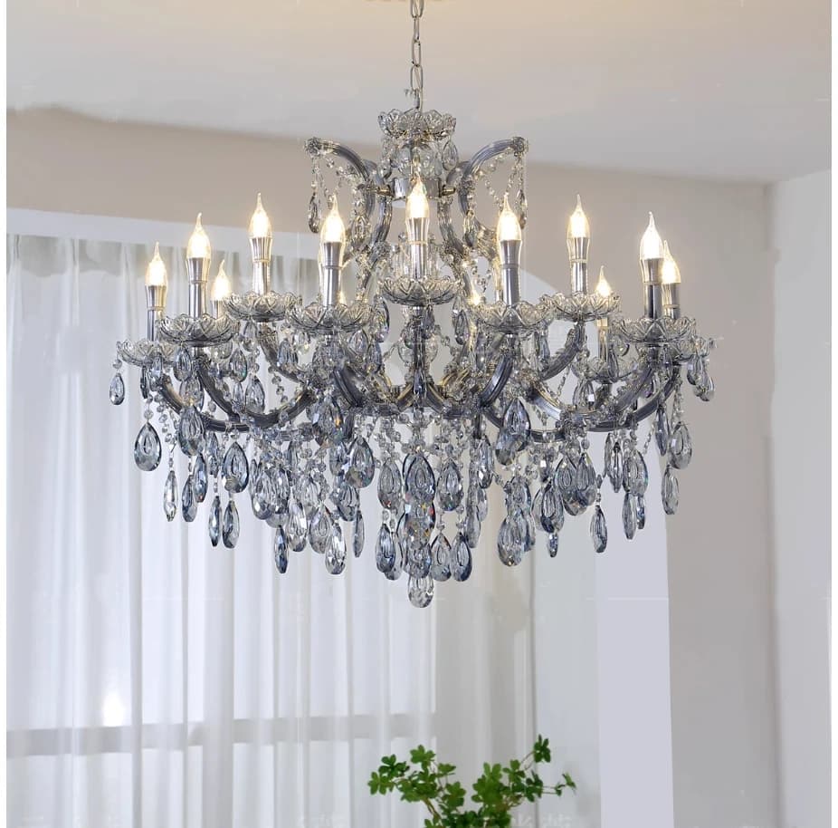 Lampadario Moderno Maria Teresa Decorativo a 6 Bracci, Stile Candela, D62cm H52cm, Garanzia 100%