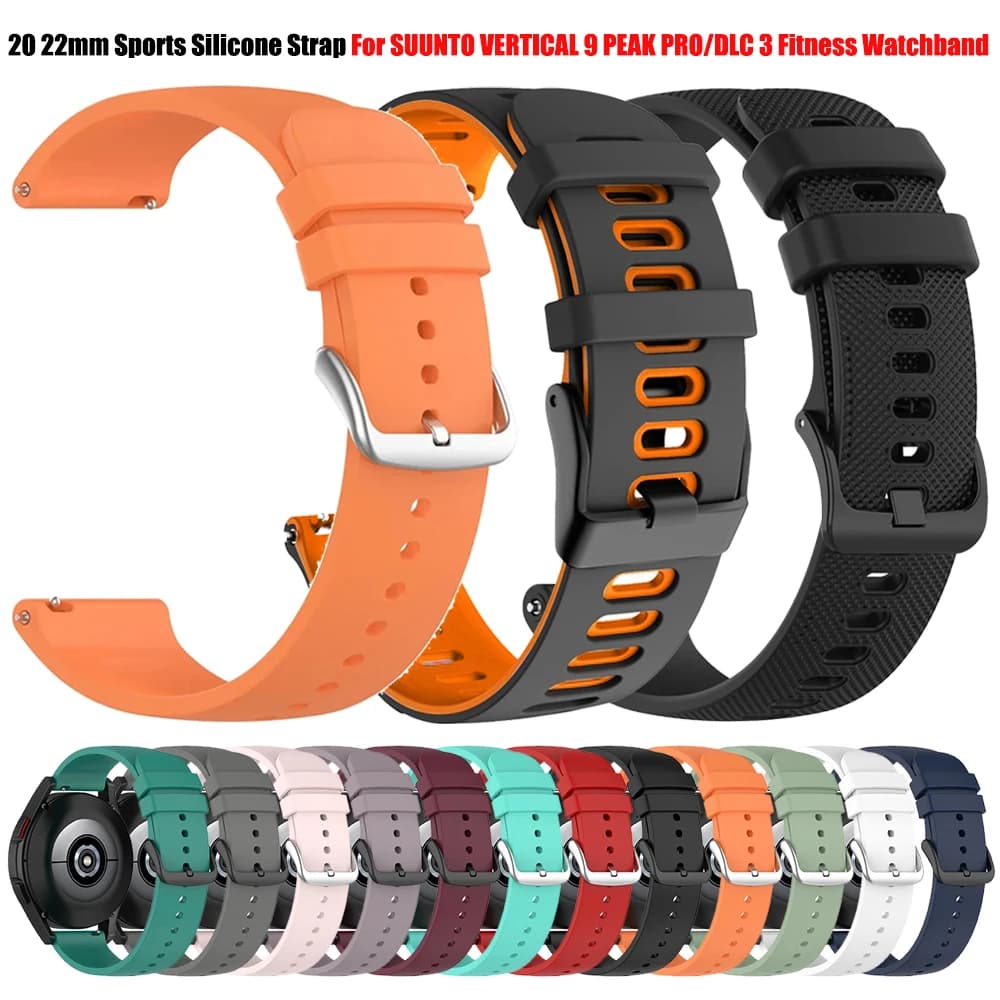 Smartwatch Band per SUUNTO VERTICAL/9 PEAK PRO Strap per SUUNTO 5 9 Peak DLC/RACE/3 Fitness Wristband 20 22mm cinturino in Silicone